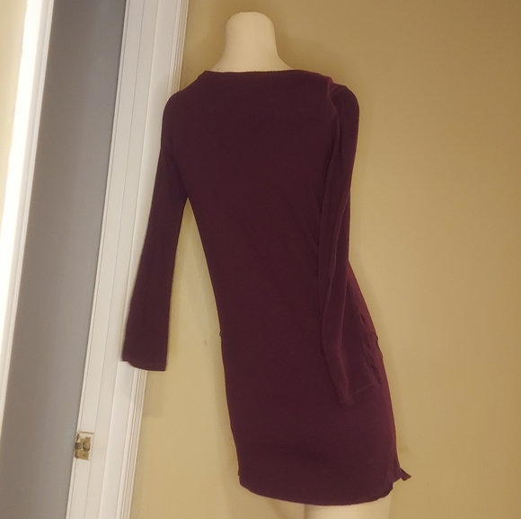 Ralph Lauren Ruffled Burgundy Long Sleeve Top - Picture 3 of 5